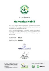 Certificato Galvanica Nobili